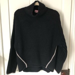 ANTHROPOLOGIE MOTH Black Wool Turtleneck Sweater S